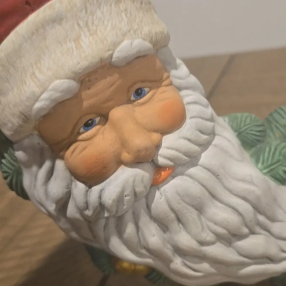 Vintage Christmas ceramic Santa wreath door/wall ornaments Anthropology vibe